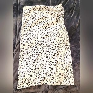 ZARA‎ Animal Print Skirt XL Lightweight Slit Zipper Closure NWT
